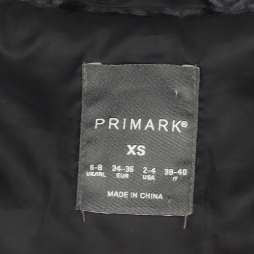Primark Women’s Grey Fleece Bomber Jacket XS Casual Winter Coat