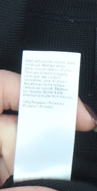 River Island Men's Black Long Sleeve 1/4 Zip Polo Shirt Size M