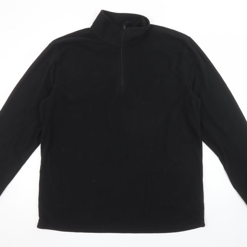 Mountain Warehouse Men’s Black Fleece 1/4 Zip Pullover Sweatshirt Size L