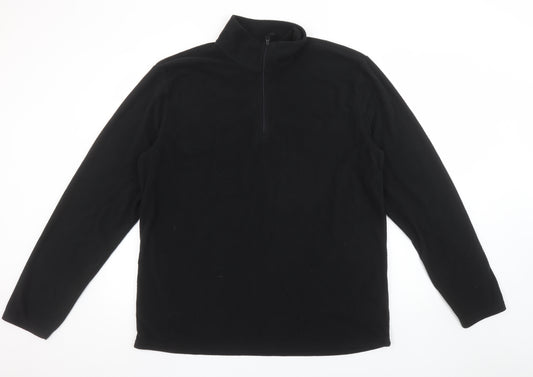 Mountain Warehouse Men’s Black Fleece 1/4 Zip Pullover Sweatshirt Size L