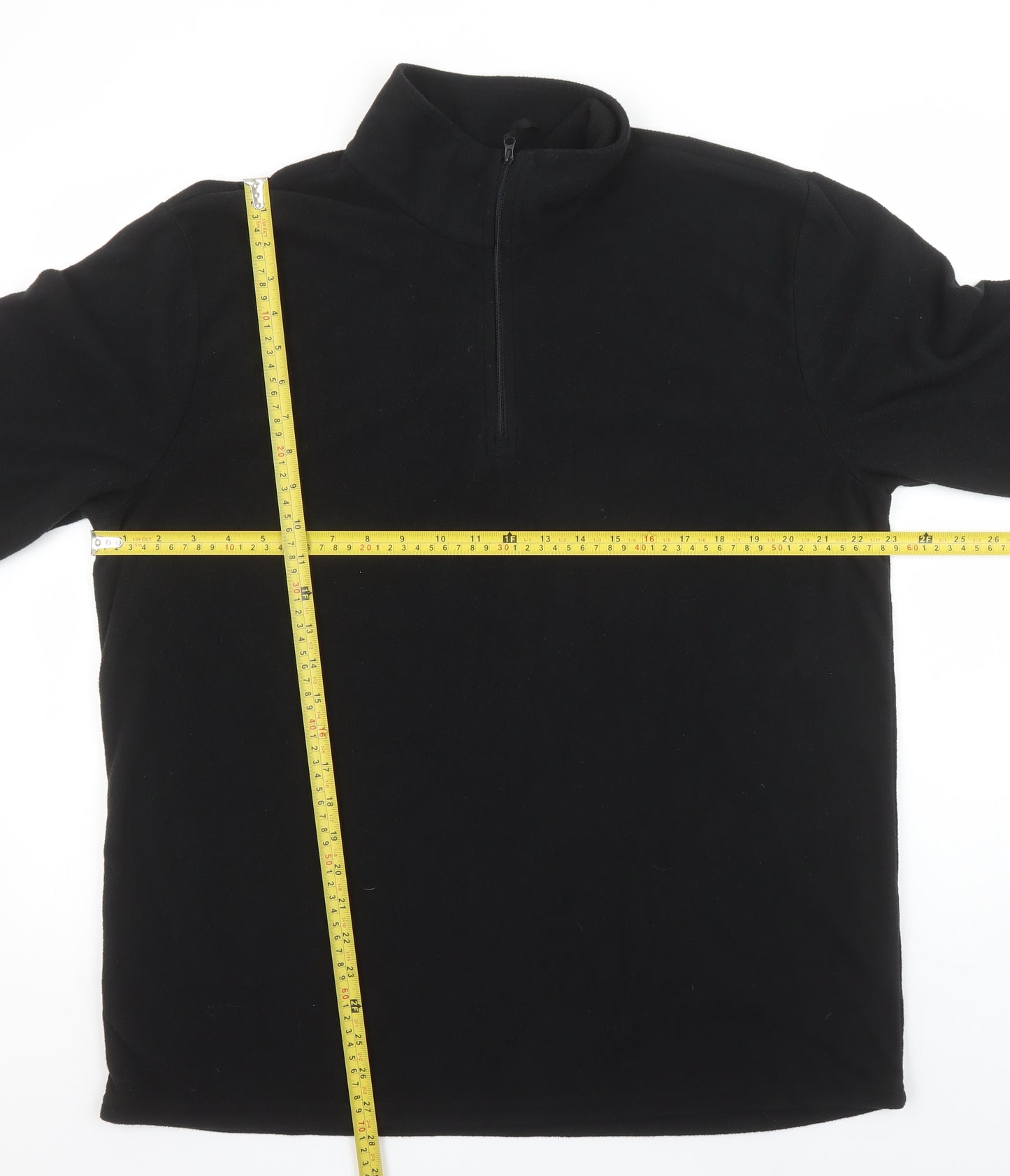 Mountain Warehouse Men’s Black Fleece 1/4 Zip Pullover Sweatshirt Size L