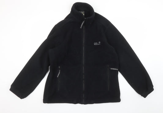 Jack Wolfskin Women Black XL Fleece Full Zip Outdoor Jacket