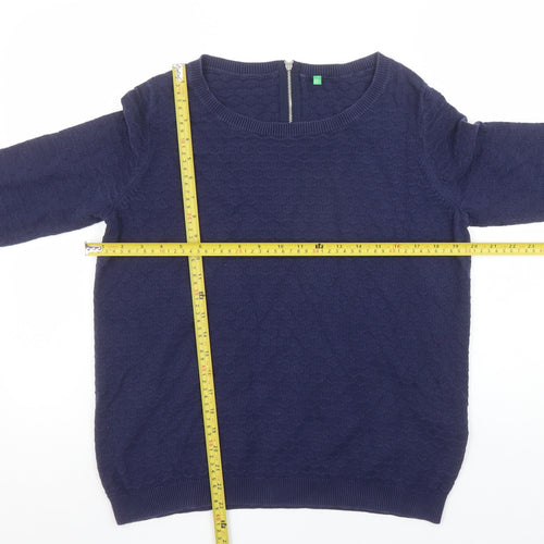 United Colors of Benetton Women's Blue Knit Pullover Jumper S