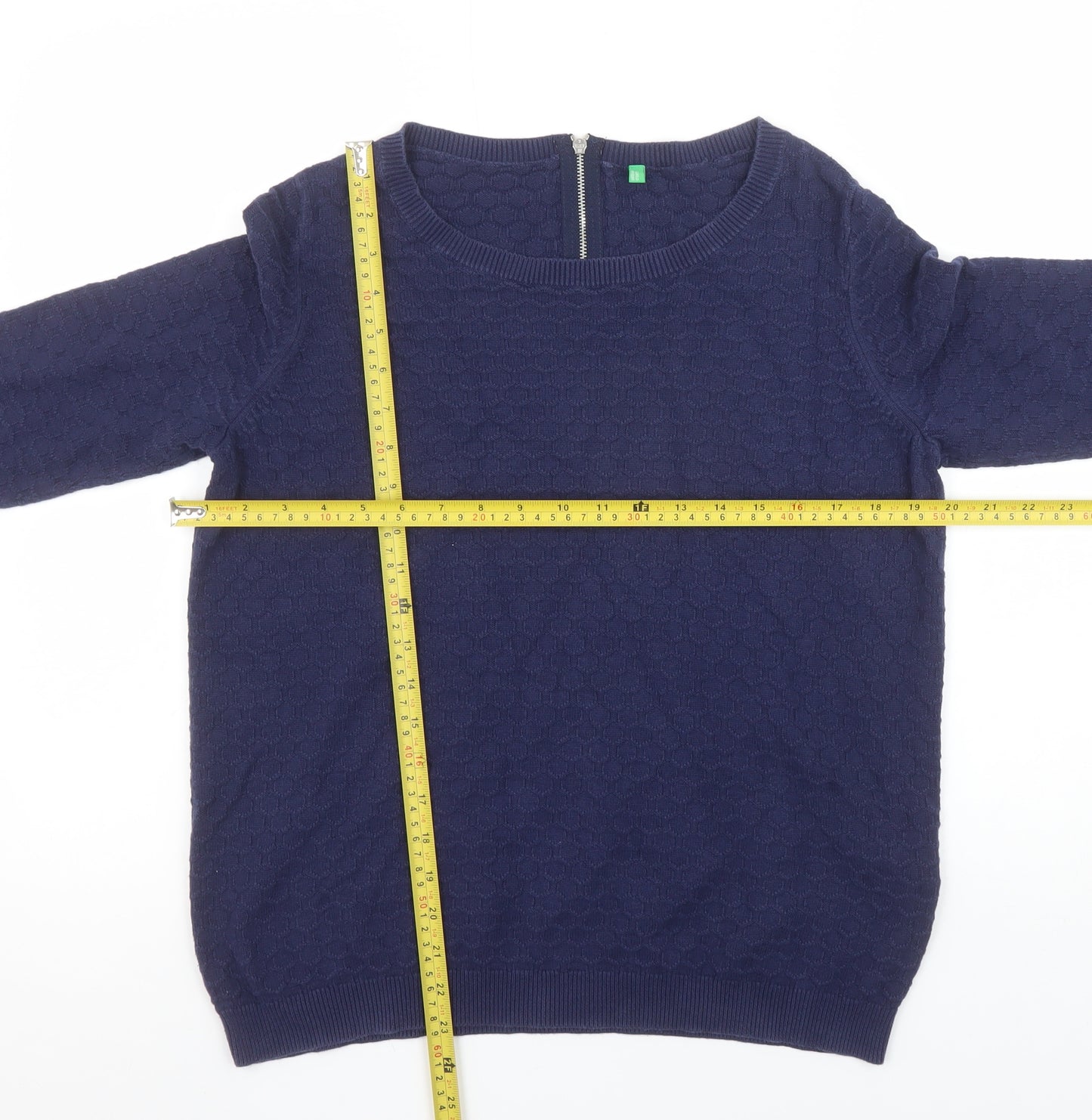 United Colors of Benetton Women's Blue Knit Pullover Jumper S