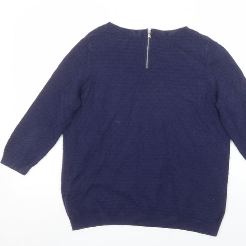 United Colors of Benetton Women's Blue Knit Pullover Jumper S