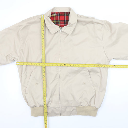 Relco London Men's Beige L Bomber Jacket Classic Tartan Lined