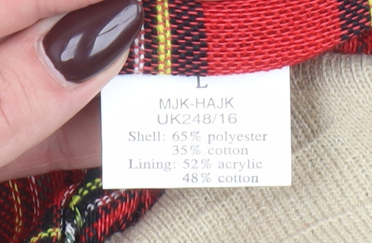 Relco London Men's Beige L Bomber Jacket Classic Tartan Lined