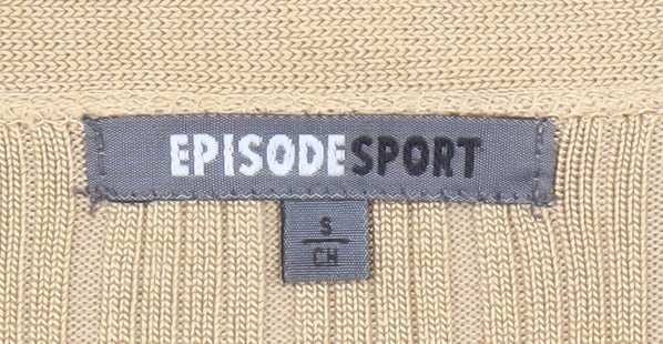 Episode Sport Women's Beige V-Neck Ribbed Knit Long Sleeve Cardigan Size S