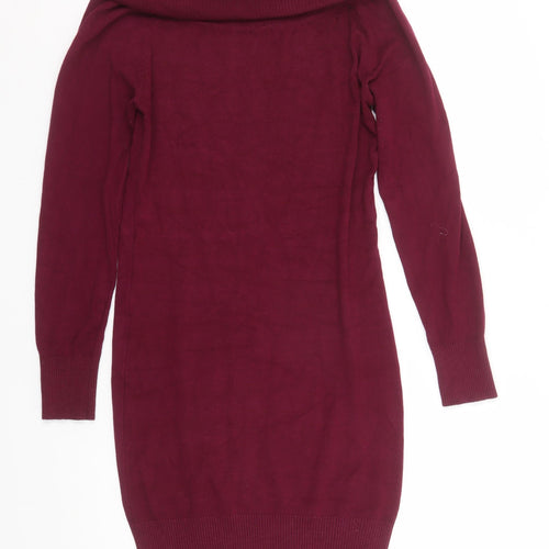 Inside Women Red Off Shoulder Bodycon Knit Dress Size M