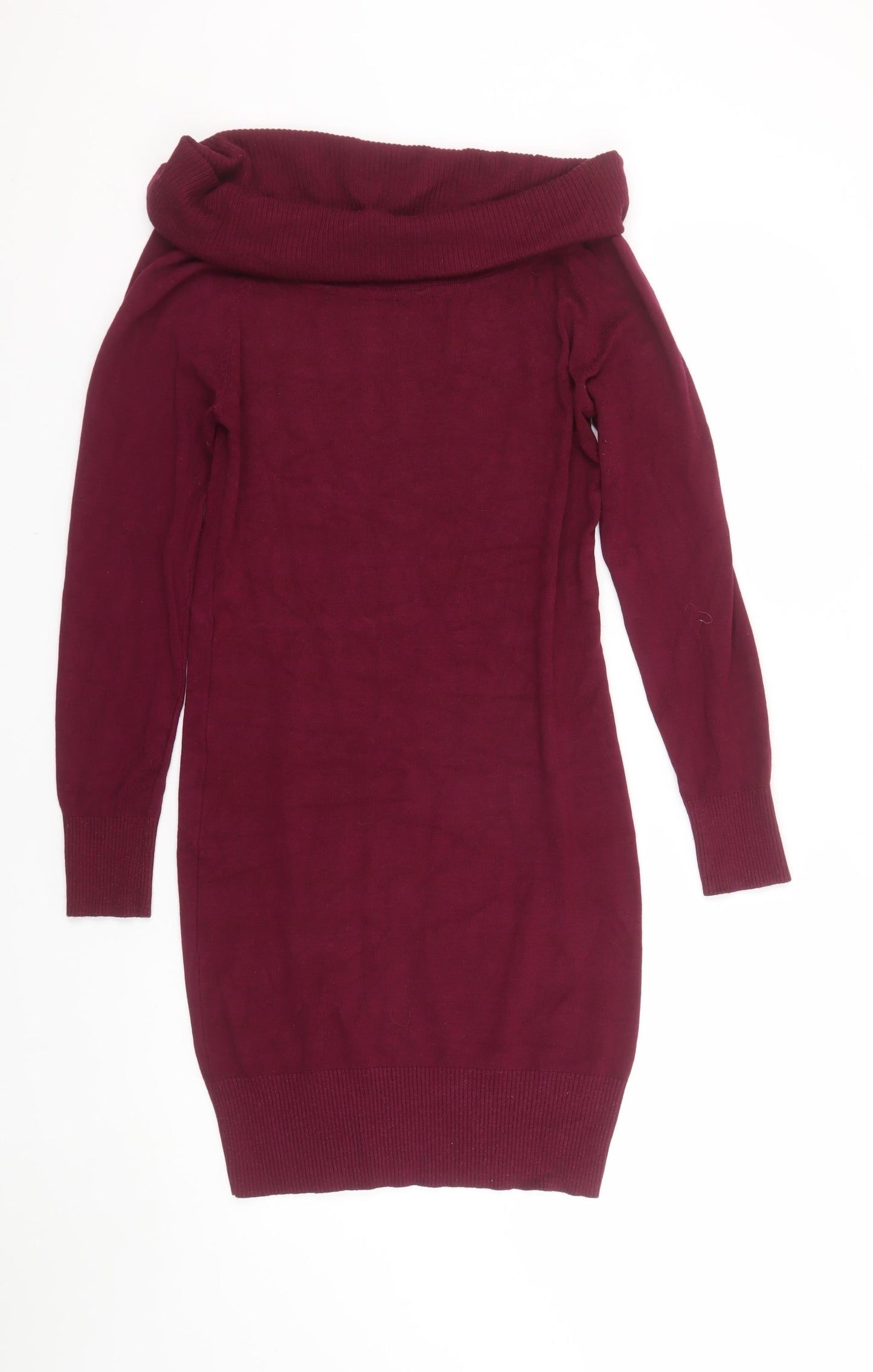 Inside Women Red Off Shoulder Bodycon Knit Dress Size M