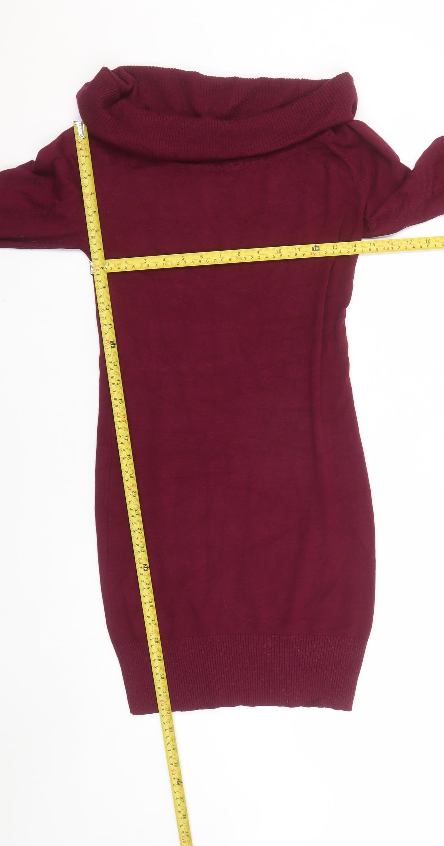 Inside Women Red Off Shoulder Bodycon Knit Dress Size M