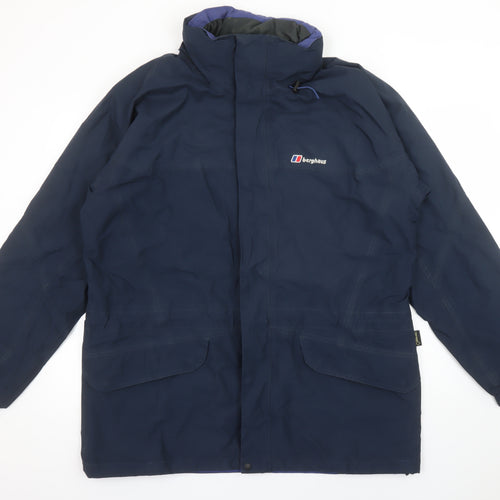 Berghaus Men's Blue XL Waterproof Hooded Parka Jacket