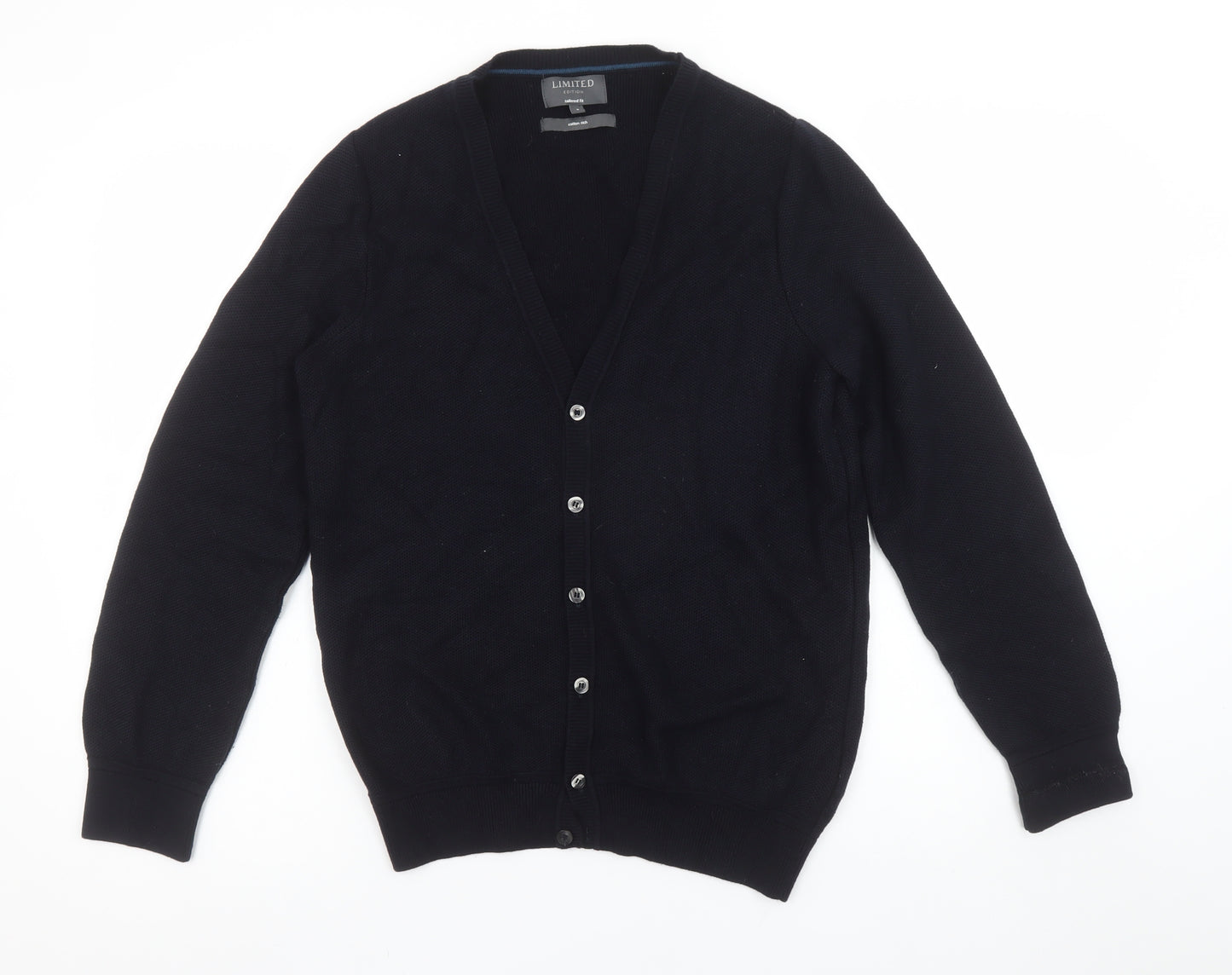 Marks and Spencer Men's Black Small Cardigan Knit Tailored Fit