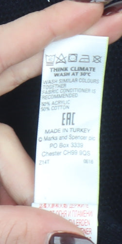 Marks and Spencer Men's Black Small Cardigan Knit Tailored Fit