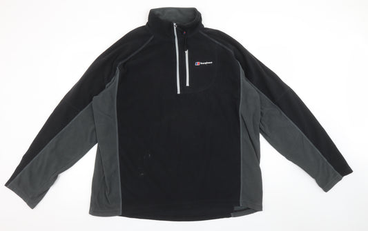 Berghaus Men’s Black 1/4 Zip Fleece Sweatshirt 2XL Outdoor Pullover