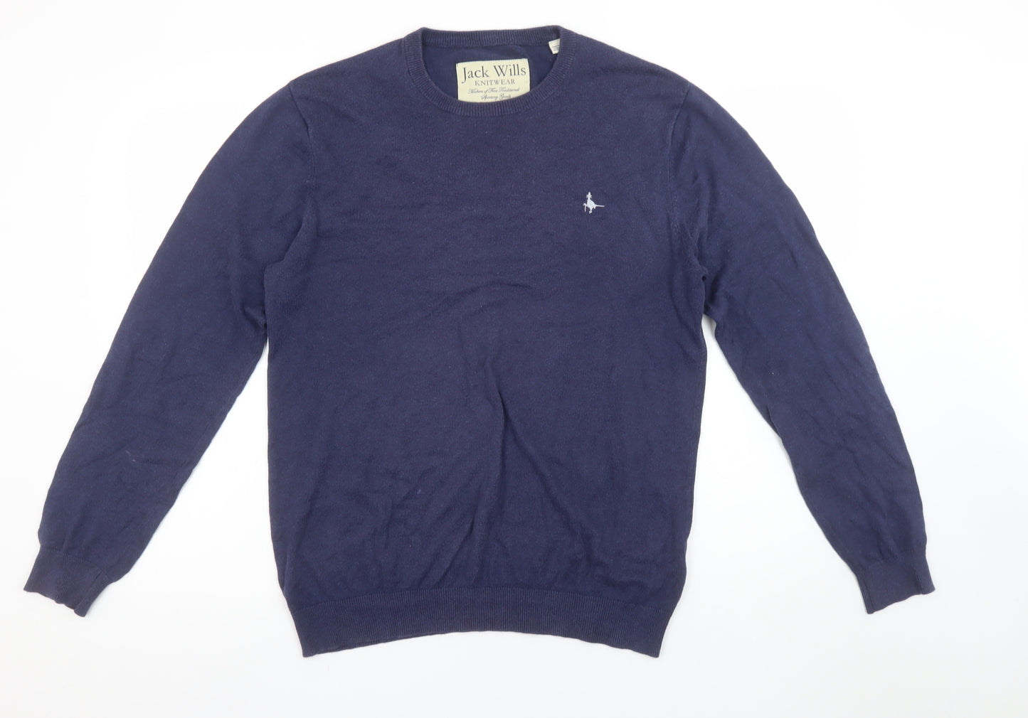 Jack Wills Men’s Blue Cotton Crew Neck Pullover Jumper M