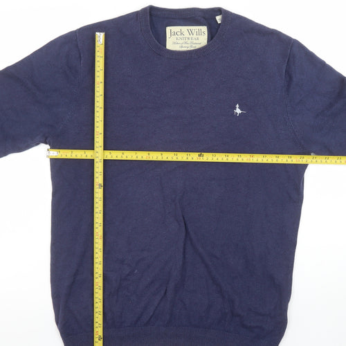 Jack Wills Men’s Blue Cotton Crew Neck Pullover Jumper M