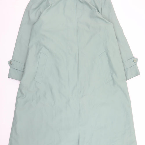 Aquabury London Womens Green Petites UK 14 Trench Coat Long Cotton Blend