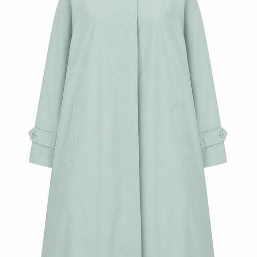 Aquabury London Womens Green Petites UK 14 Trench Coat Long Cotton Blend