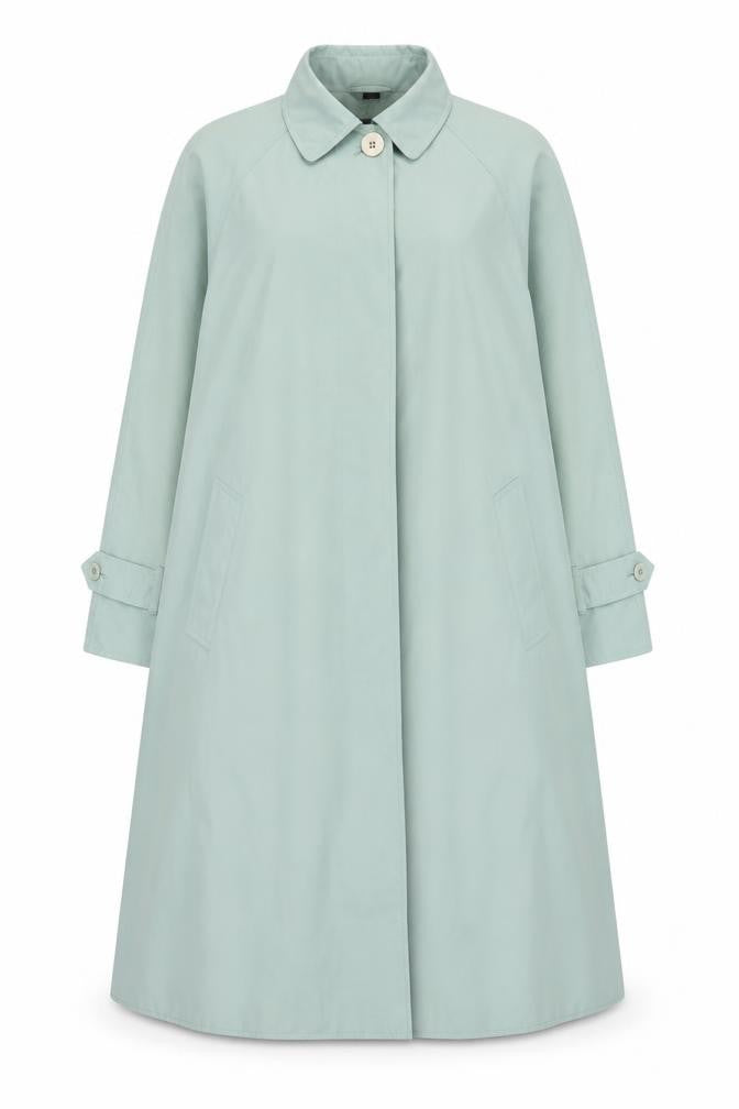 Aquabury London Womens Green Petites UK 14 Trench Coat Long Cotton Blend