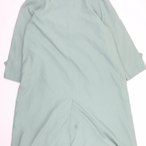Aquabury London Womens Green Petites UK 14 Trench Coat Long Cotton Blend