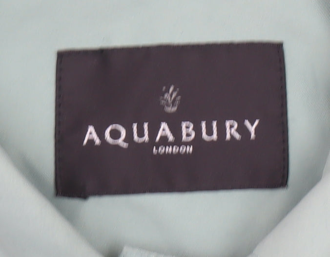 Aquabury London Womens Green Petites UK 14 Trench Coat Long Cotton Blend