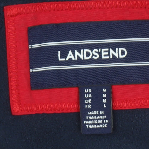 Lands' End Women Red Mid-Length Hooded Duffle Coat Size M