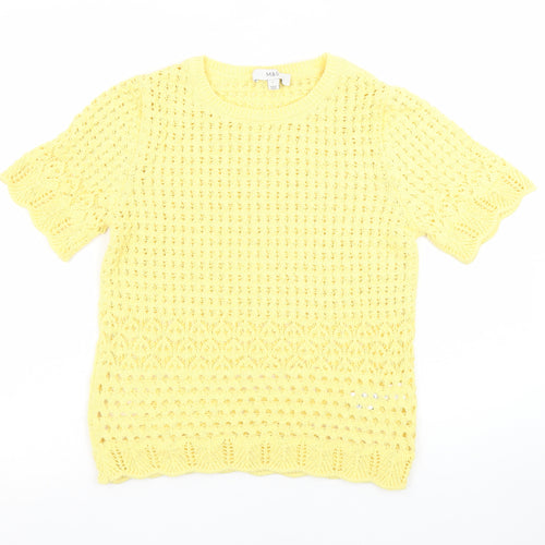 Marks and Spencer Women’s Yellow Knit Short Sleeve Blouse Size S