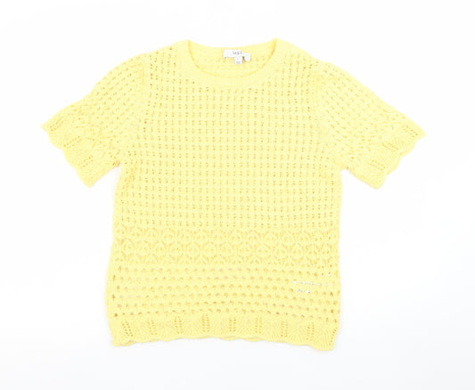 Marks and Spencer Women’s Yellow Knit Short Sleeve Blouse Size S