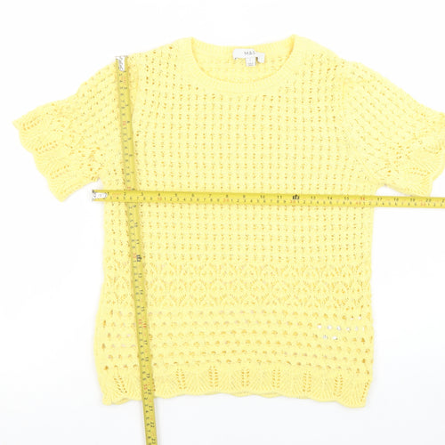 Marks and Spencer Women’s Yellow Knit Short Sleeve Blouse Size S