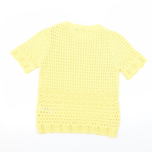 Marks and Spencer Women’s Yellow Knit Short Sleeve Blouse Size S