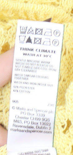 Marks and Spencer Women’s Yellow Knit Short Sleeve Blouse Size S