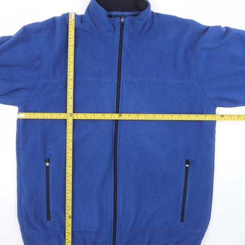 Lands' End Men's Blue Fleece Full Zip Jacket Size L 42in Regular Fit