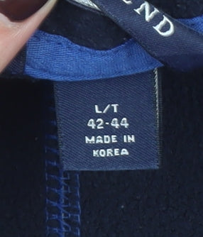 Lands' End Men's Blue Fleece Full Zip Jacket Size L 42in Regular Fit