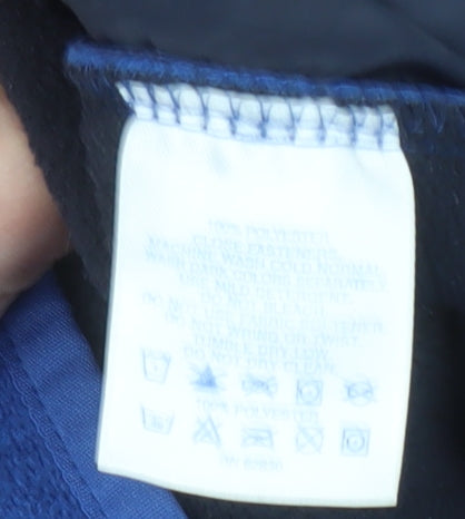 Lands' End Men's Blue Fleece Full Zip Jacket Size L 42in Regular Fit