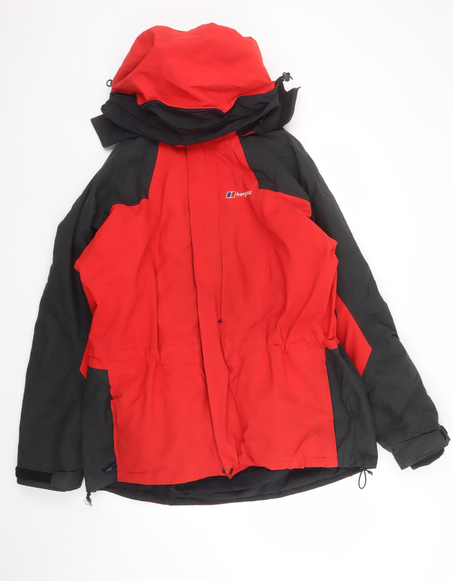 Berghaus Men’s Red Waterproof Parka Jacket L Hooded Outdoor Coat