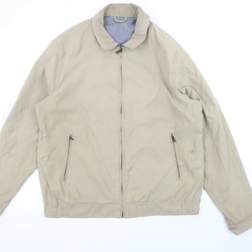 Marks and Spencer Men Beige L Basic Polyester Zip Jacket