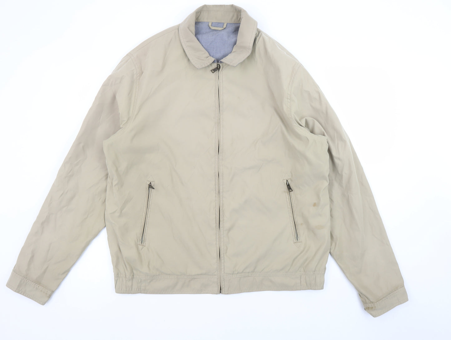 Marks and Spencer Men Beige L Basic Polyester Zip Jacket