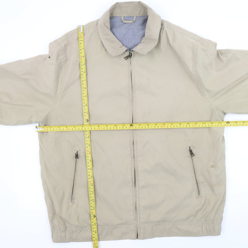 Marks and Spencer Men Beige L Basic Polyester Zip Jacket