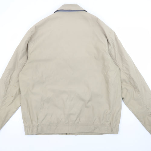 Marks and Spencer Men Beige L Basic Polyester Zip Jacket