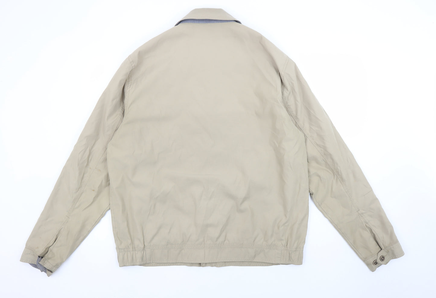 Marks and Spencer Men Beige L Basic Polyester Zip Jacket