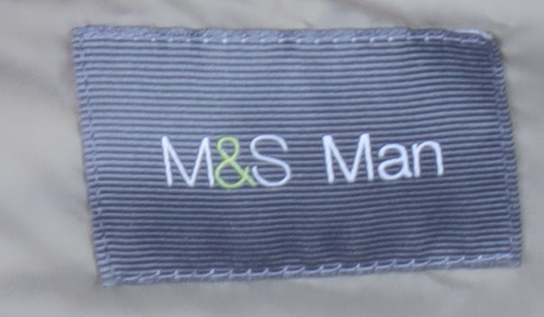 Marks and Spencer Men Beige L Basic Polyester Zip Jacket