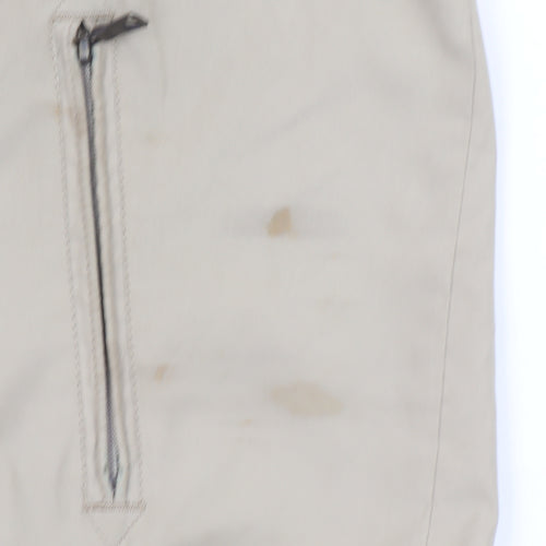 Marks and Spencer Men Beige L Basic Polyester Zip Jacket