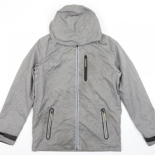 Marks and Spencer Boys Grey Hooded Rain Coat Jacket 13-14 Years Waterproof