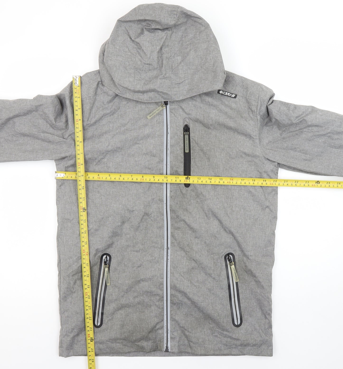 Marks and Spencer Boys Grey Hooded Rain Coat Jacket 13-14 Years Waterproof