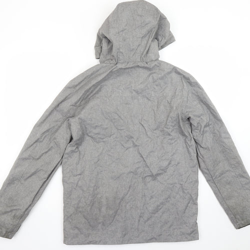 Marks and Spencer Boys Grey Hooded Rain Coat Jacket 13-14 Years Waterproof