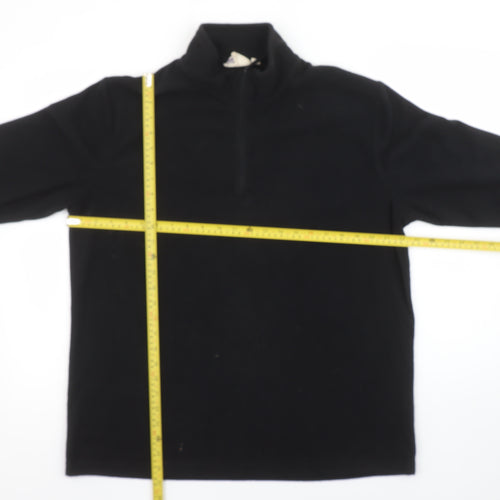 Mountain Warehouse Men's Black Fleece Quarter Zip Pullover Sweatshirt L
