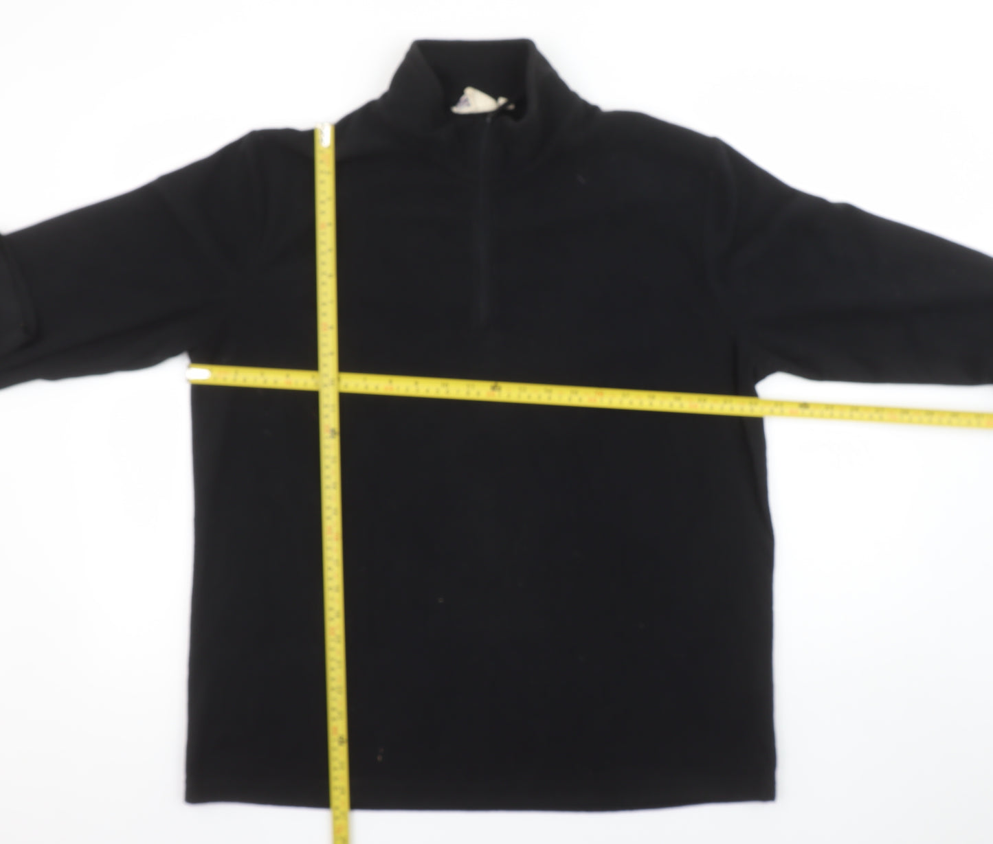 Mountain Warehouse Men's Black Fleece Quarter Zip Pullover Sweatshirt L