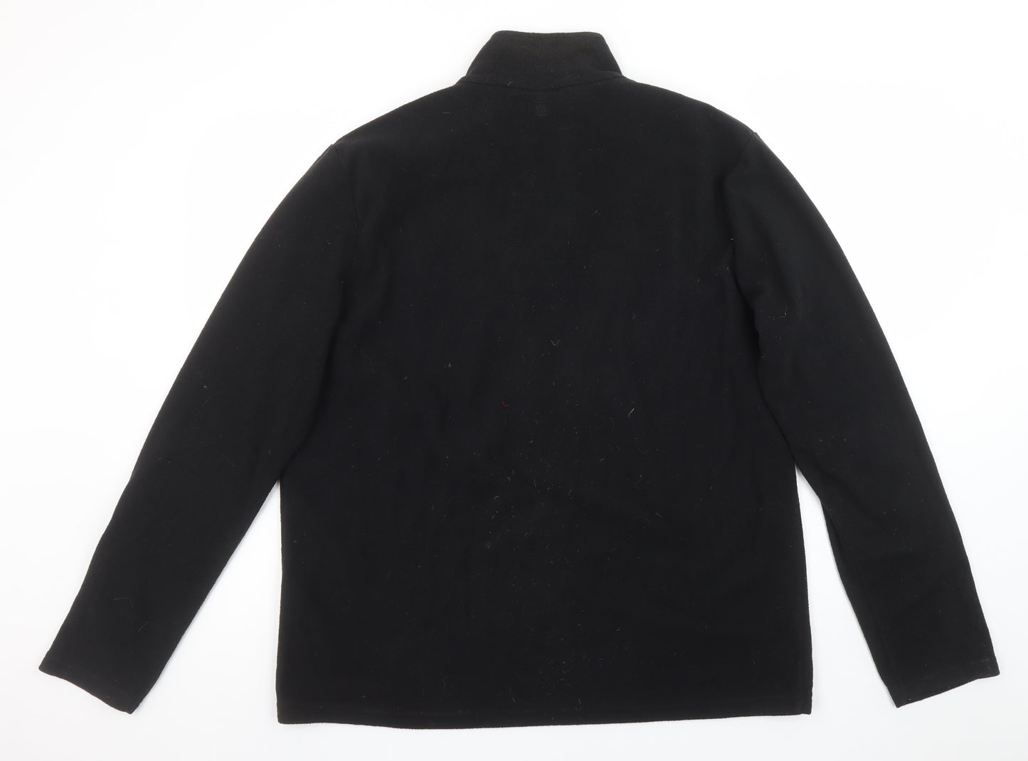 Mountain Warehouse Men's Black Fleece Quarter Zip Pullover Sweatshirt L