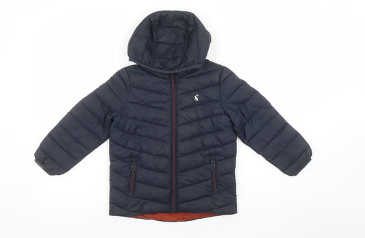 Joules Boys Blue Hooded Puffer Jacket 5 Years Water Resistant Lined